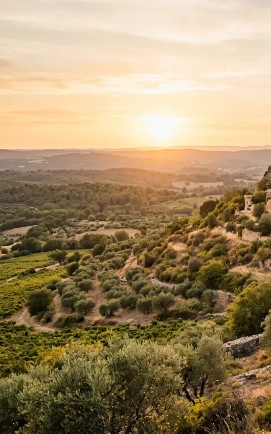 Village de Magalas dans la lumière dorée du Sud
